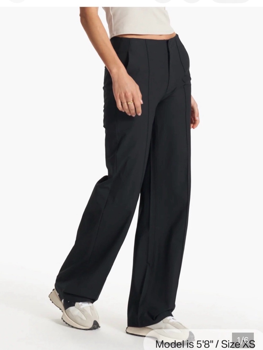 Vuori Black Meta Wide-Leg Trousers